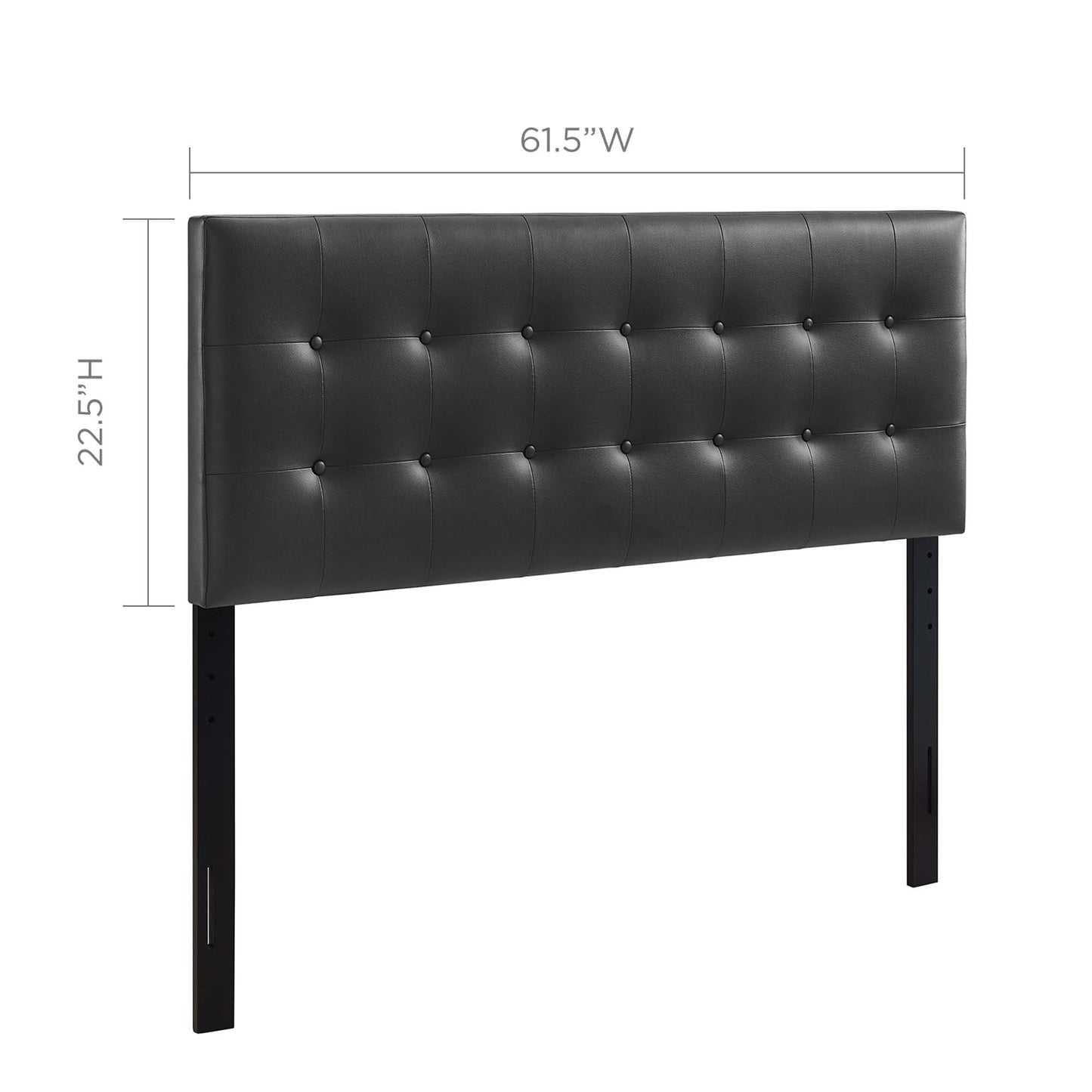 Emily Upholstered Vinyl Queen Headboard by Modway Black