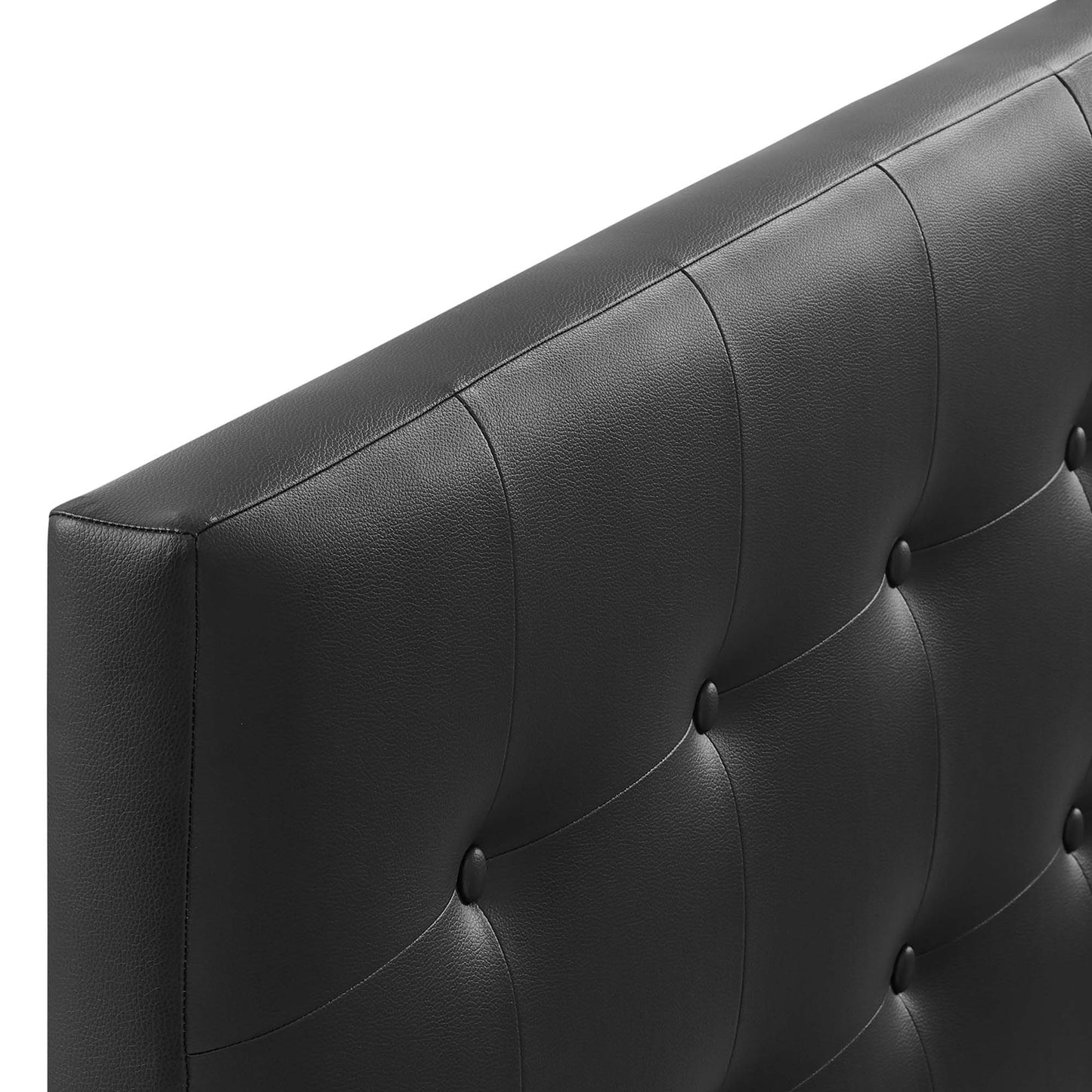 Emily Upholstered Vinyl Queen Headboard by Modway Black
