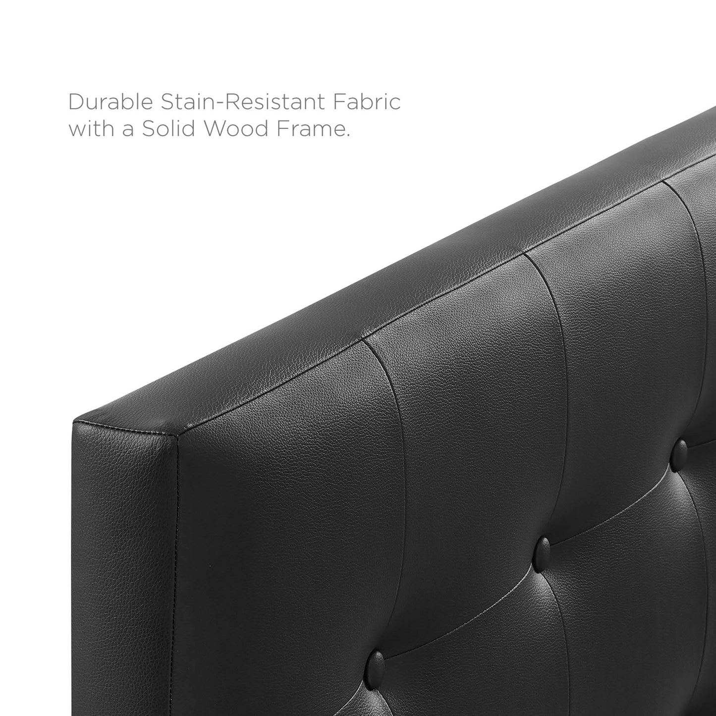 Emily Upholstered Vinyl Queen Headboard by Modway Black