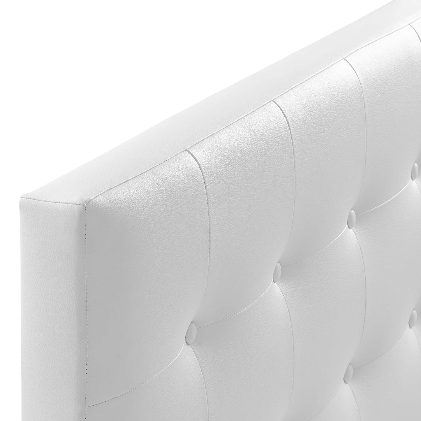 Emily Upholstered Vinyl Queen Headboard by Modway White