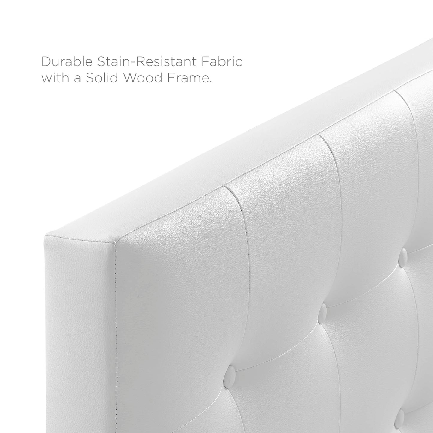 Emily Upholstered Vinyl Queen Headboard by Modway White
