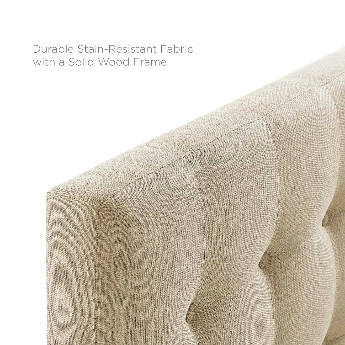Emily Upholstered Fabric King Headboard by Modway Beige