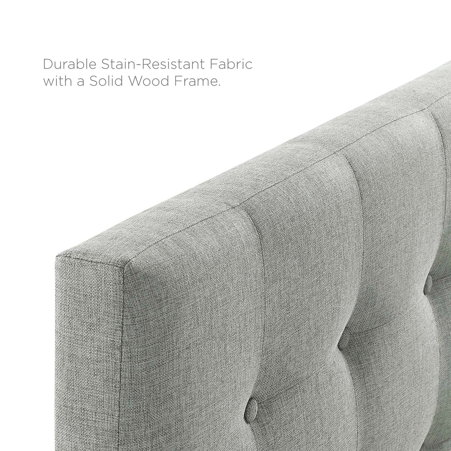 Emily Upholstered Fabric King Headboard by Modway Gray