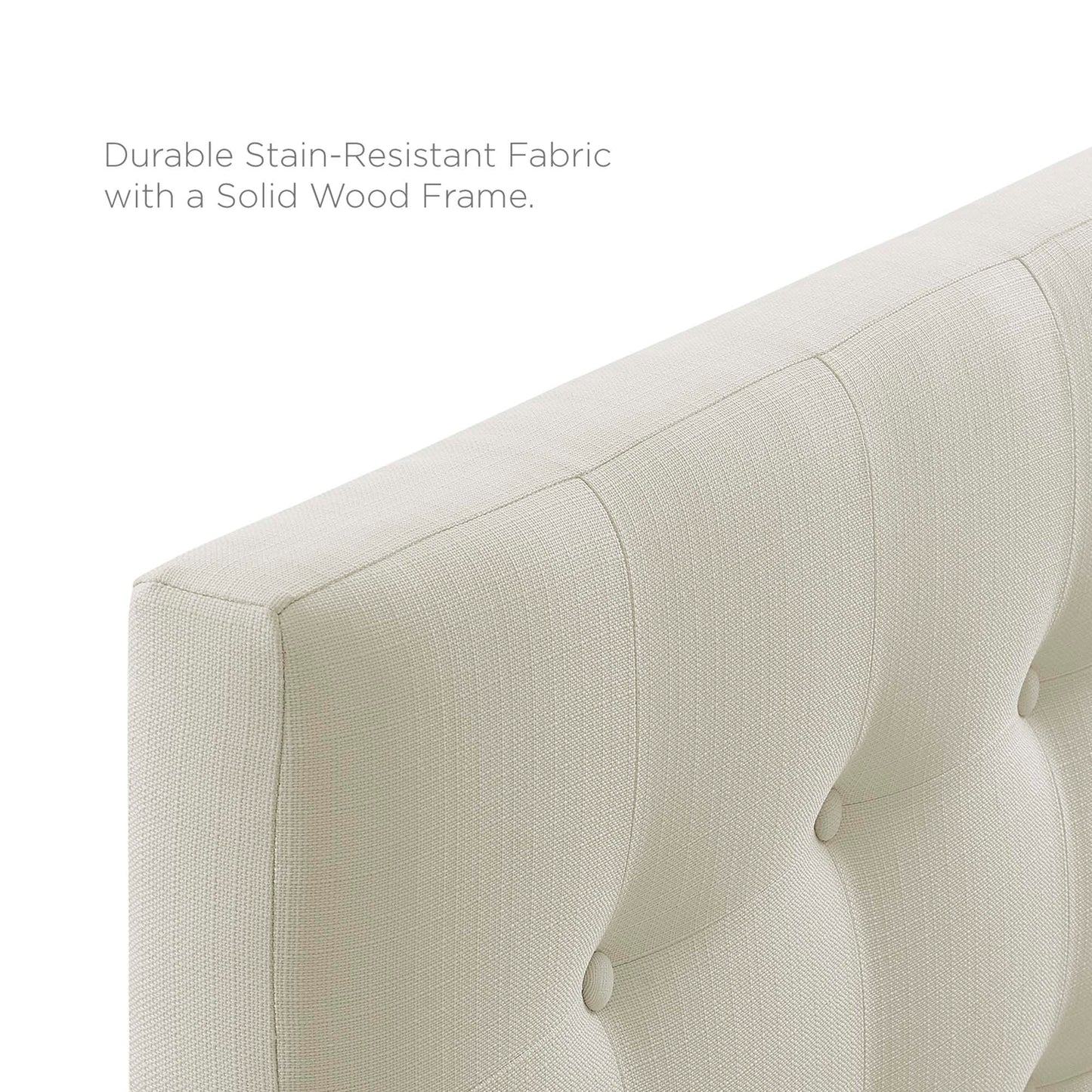 Emily Upholstered Fabric King Headboard by Modway Ivory