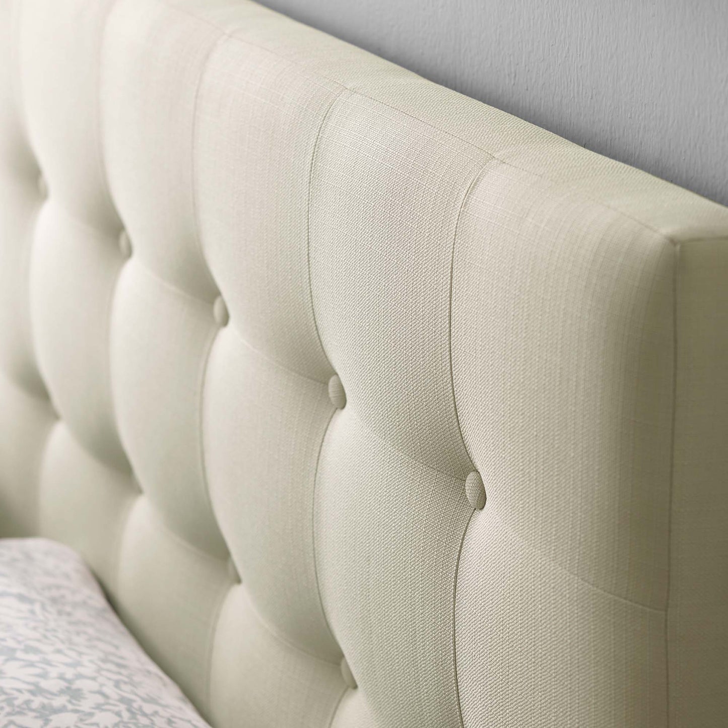 Emily Upholstered Fabric King Headboard by Modway Ivory