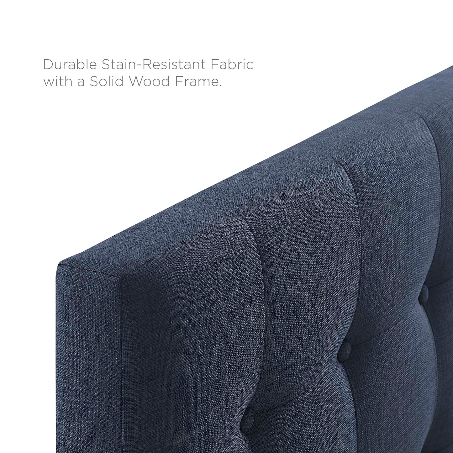 Emily Upholstered Fabric King Headboard by Modway Navy