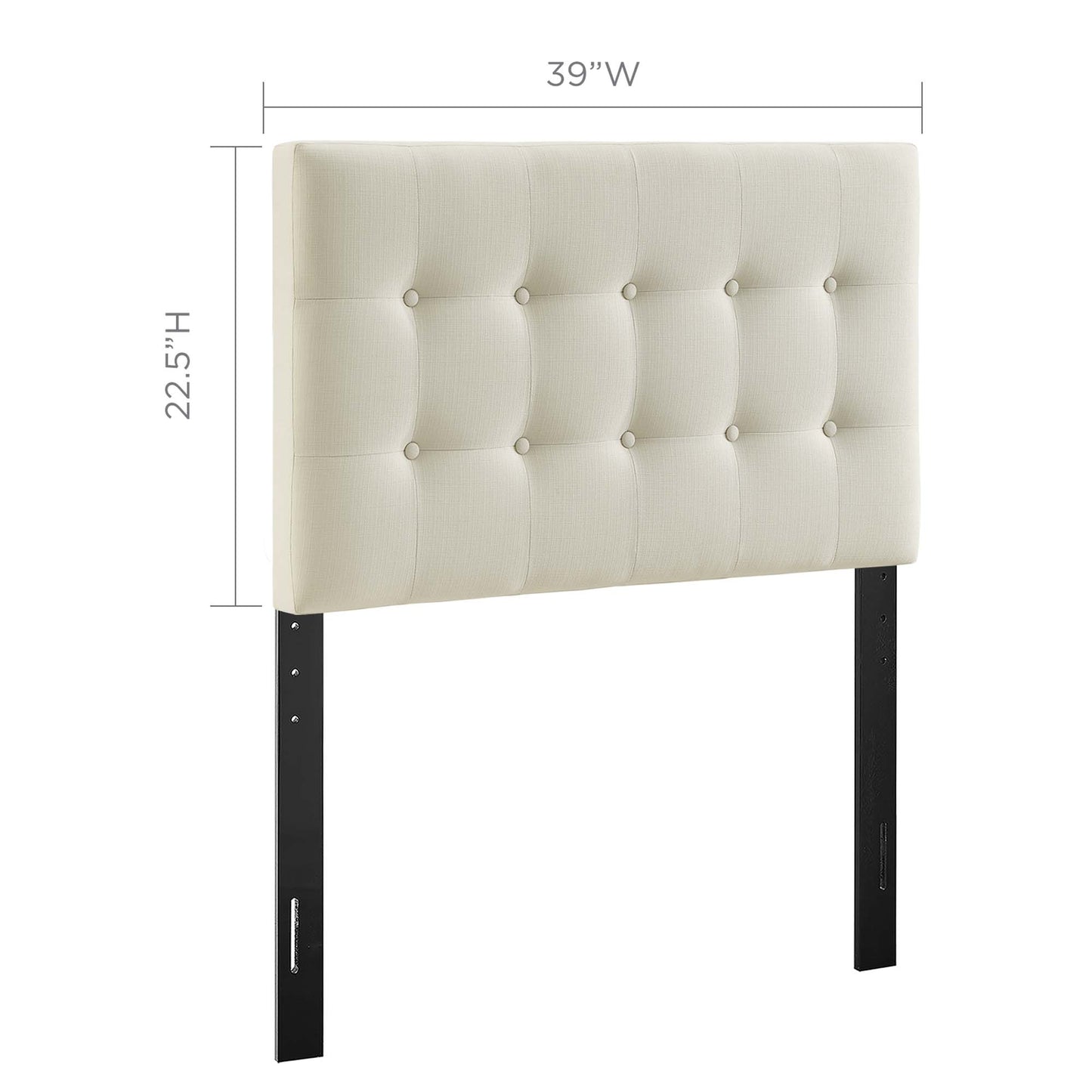 Emily Upholstered Fabric Twin Headboard by Modway Ivory MOD-5176-IVO