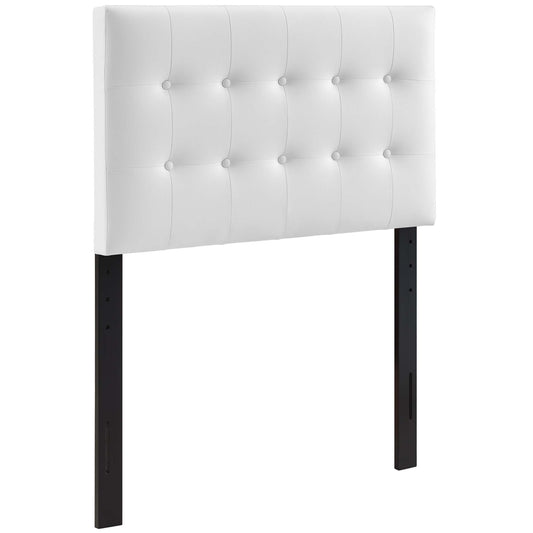 Emily Upholstered Vinyl Twin Headboard by Modway White MOD-5177-WHI