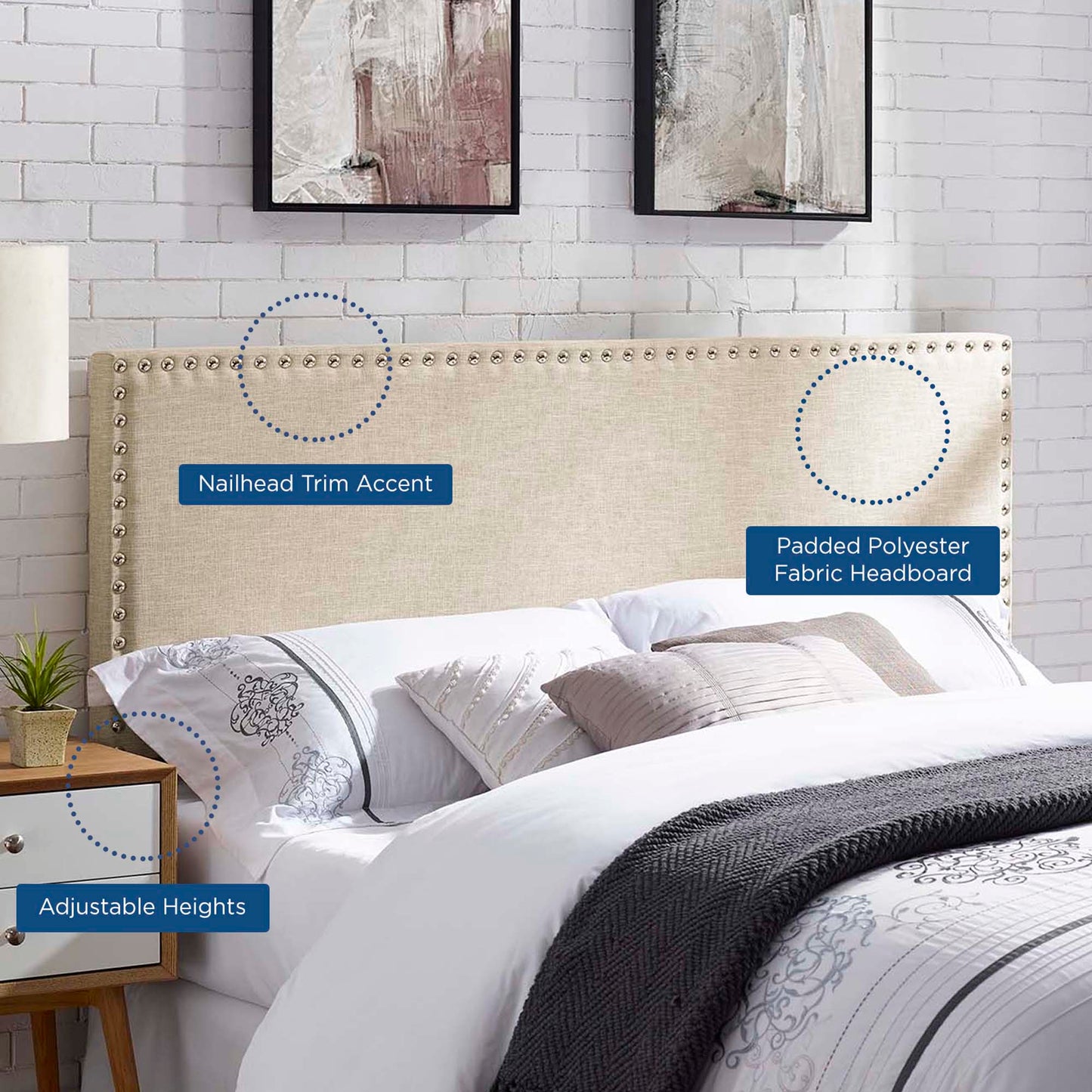 Phoebe Upholstered Fabric Headboard by Modway