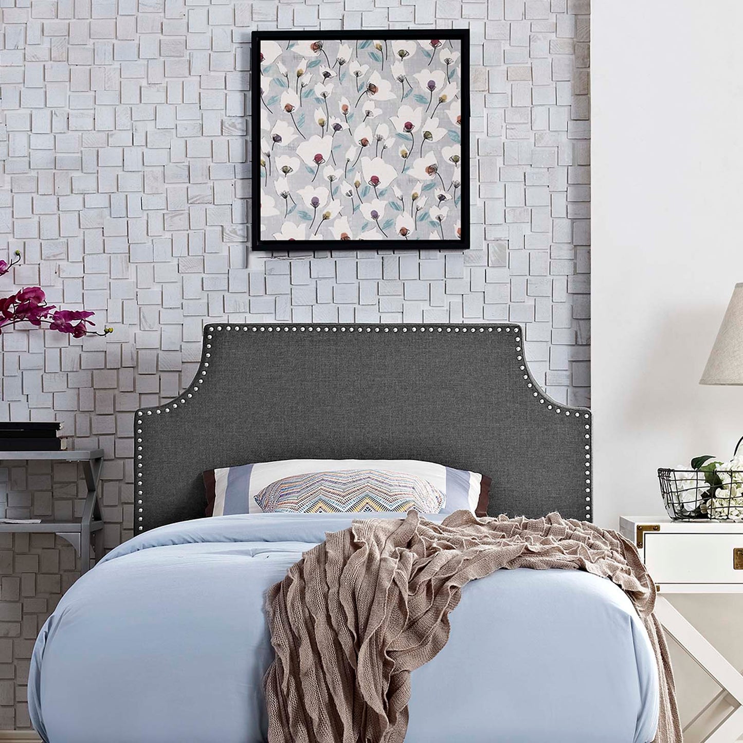 Laura Upholstered Fabric Headboard by Modway