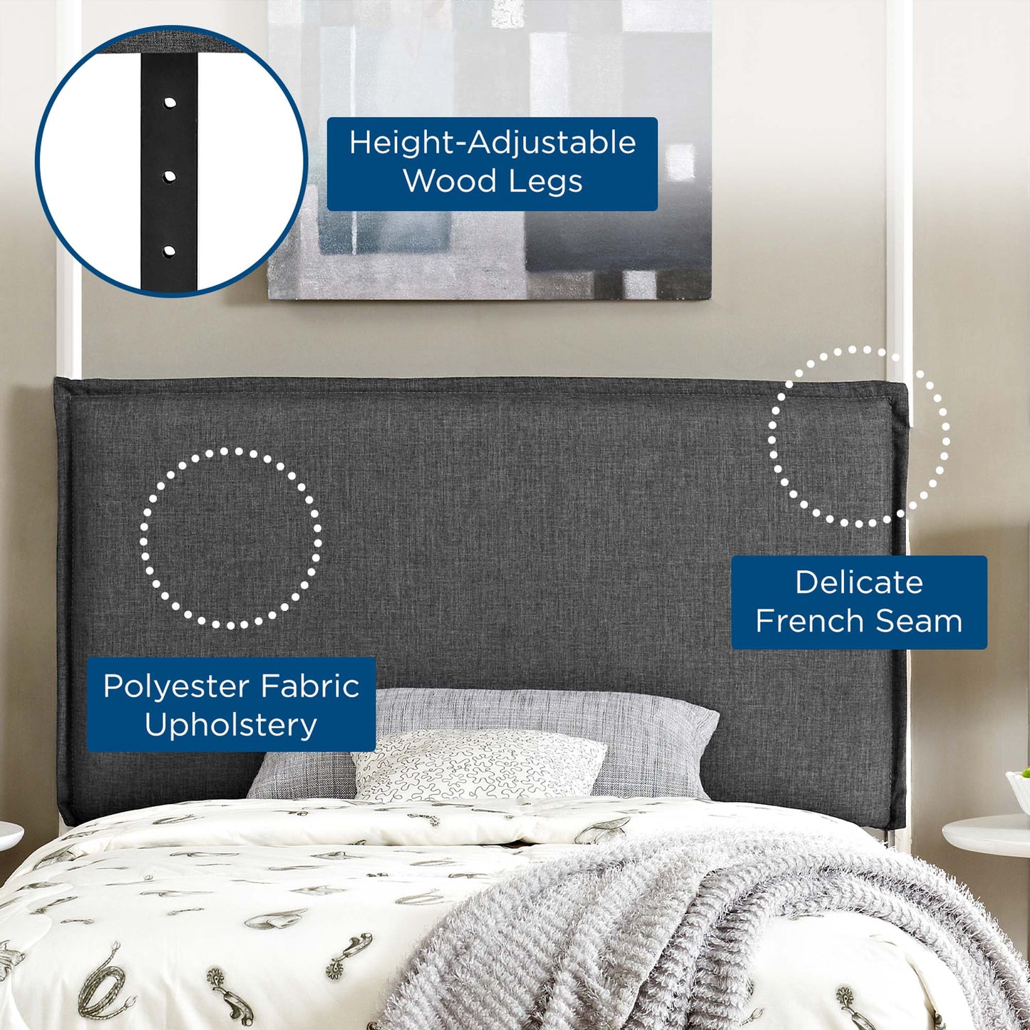 Camille Upholstered Fabric Headboard by Modway