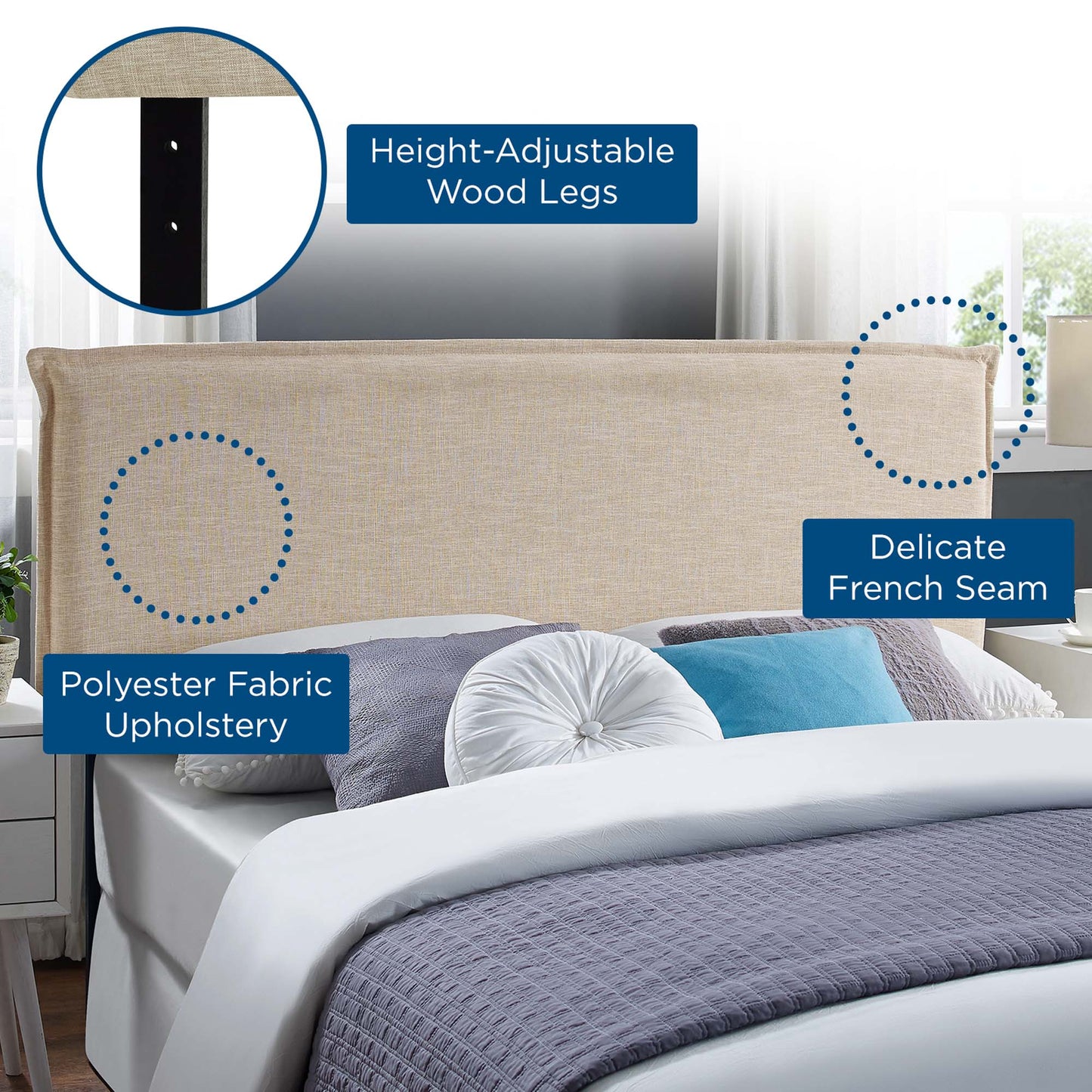 Camille Upholstered Fabric Headboard by Modway