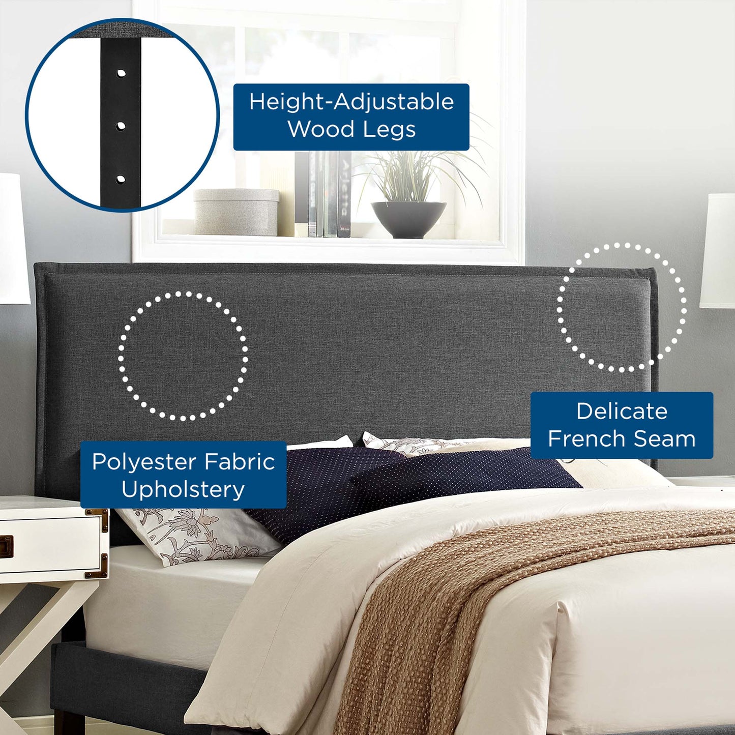 Camille Upholstered Fabric Headboard by Modway