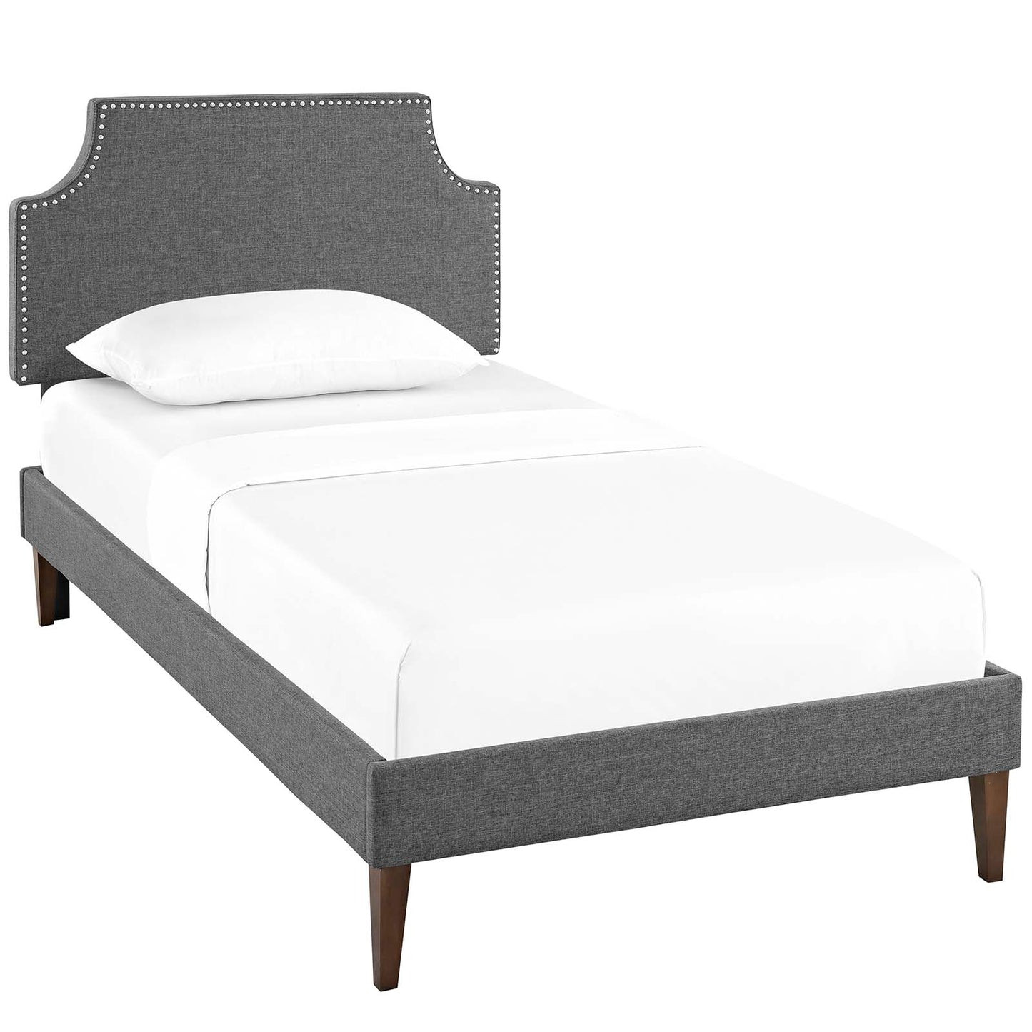 Laura Fabric Twin Platform Bed with Squared Tapered Legs by Modway MOD-5596-GRY