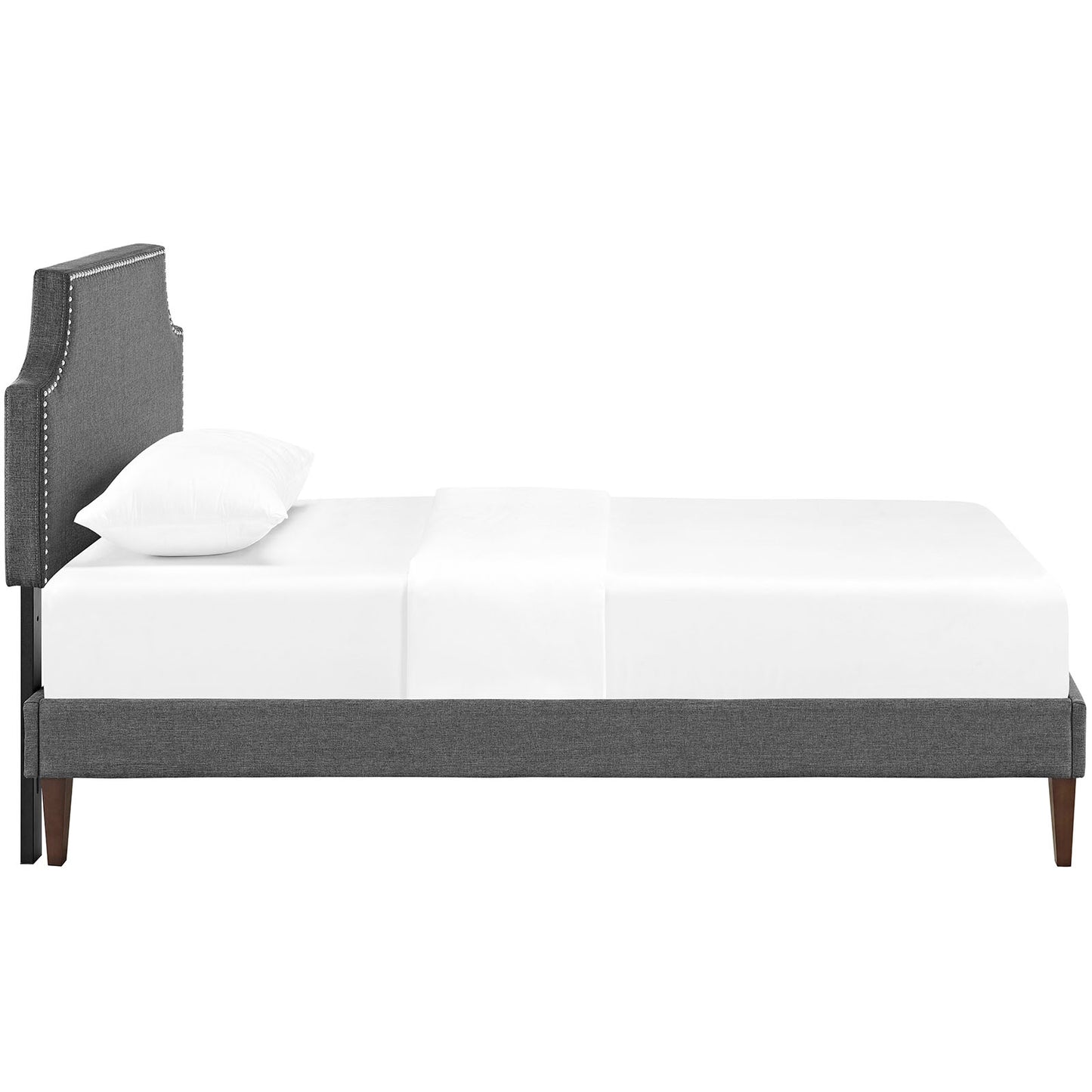 Laura Fabric Twin Platform Bed with Squared Tapered Legs by Modway MOD-5596-GRY