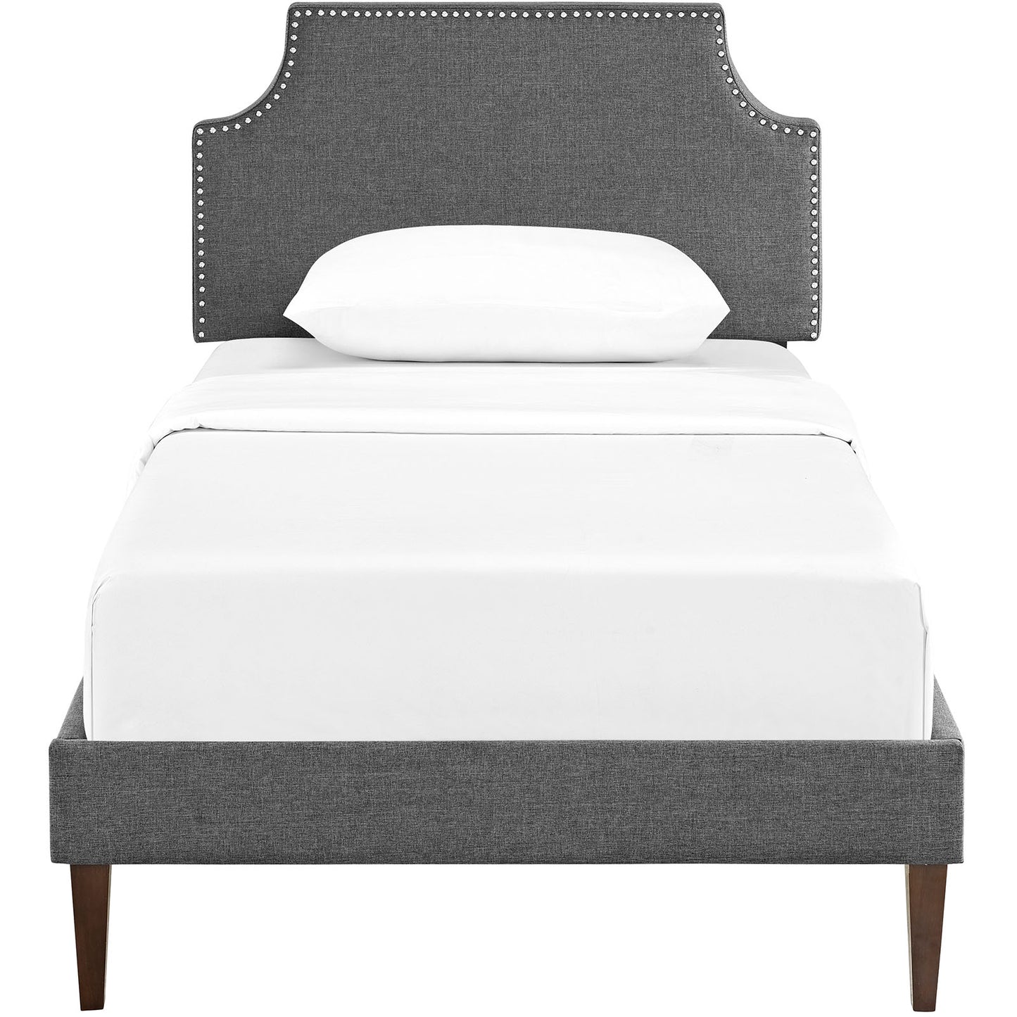 Laura Fabric Twin Platform Bed with Squared Tapered Legs by Modway MOD-5596-GRY