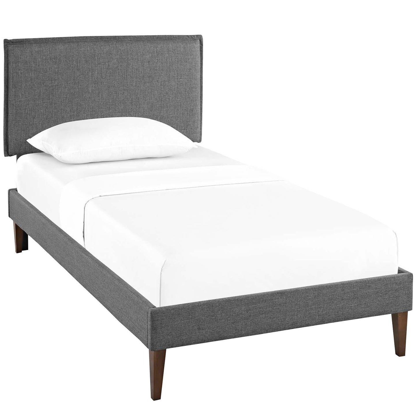Camille Fabric Twin Platform Bed with Squared Tapered Legs by Modway MOD-5598-GRY