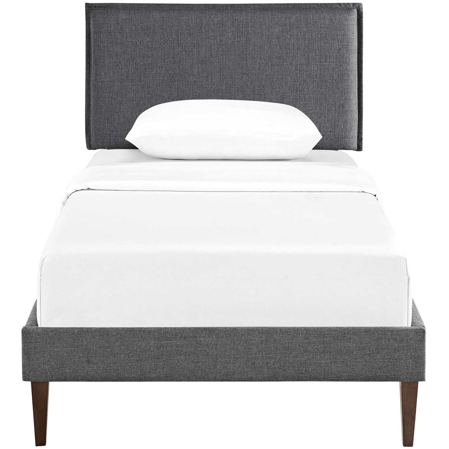 Camille Fabric Twin Platform Bed with Squared Tapered Legs by Modway MOD-5598-GRY