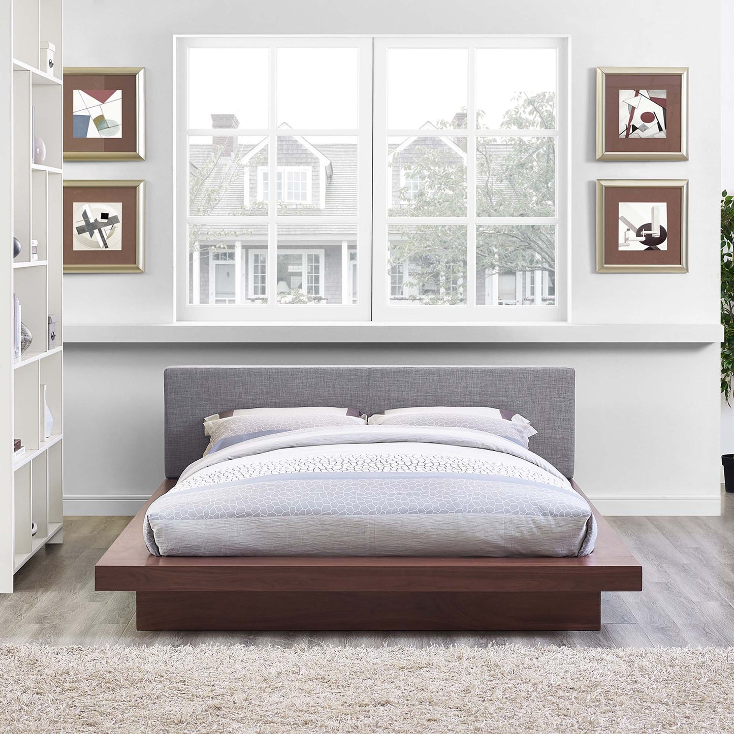 Freja Fabric Queen Platform Bed by Modway
