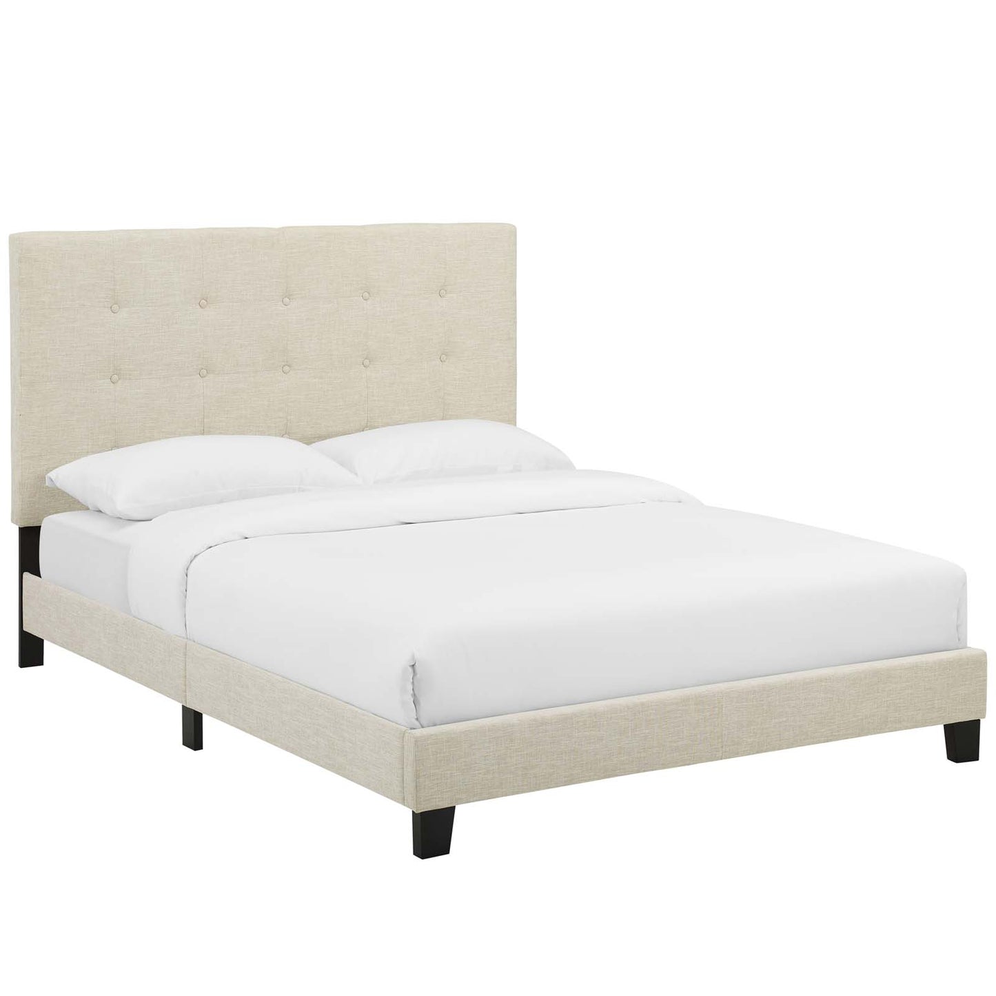 Melanie Tufted Button Upholstered Fabric Full Platform Bed by Modway MOD-5878-BEI