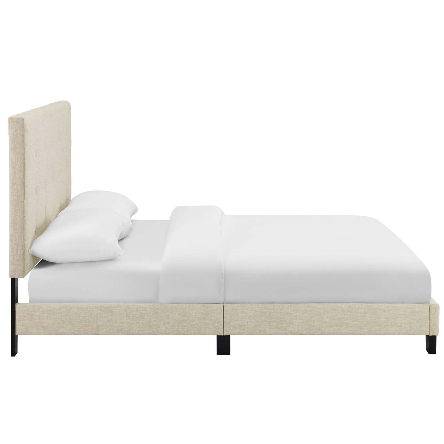 Melanie Tufted Button Upholstered Fabric Full Platform Bed by Modway MOD-5878-BEI