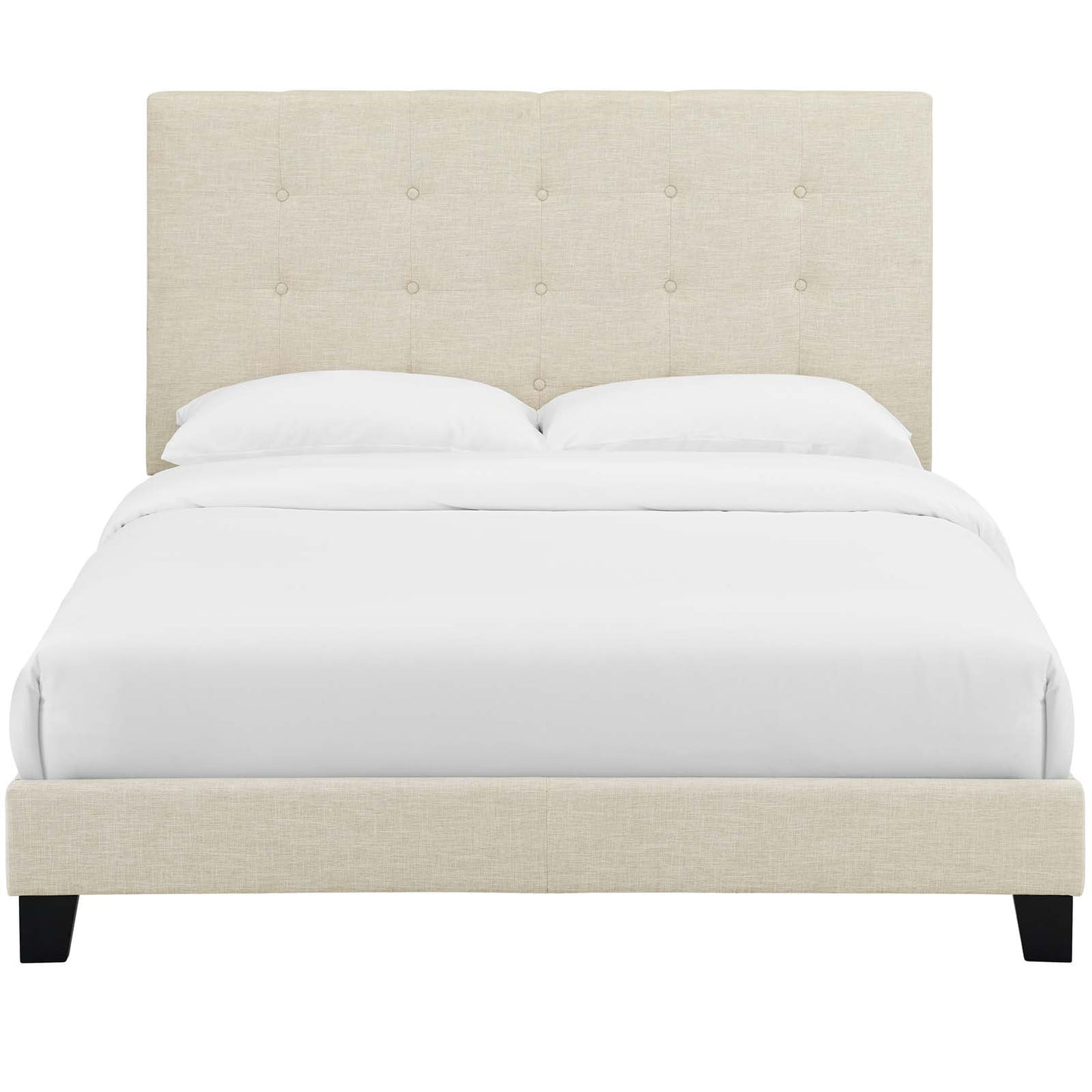 Melanie Tufted Button Upholstered Fabric Full Platform Bed by Modway MOD-5878-BEI