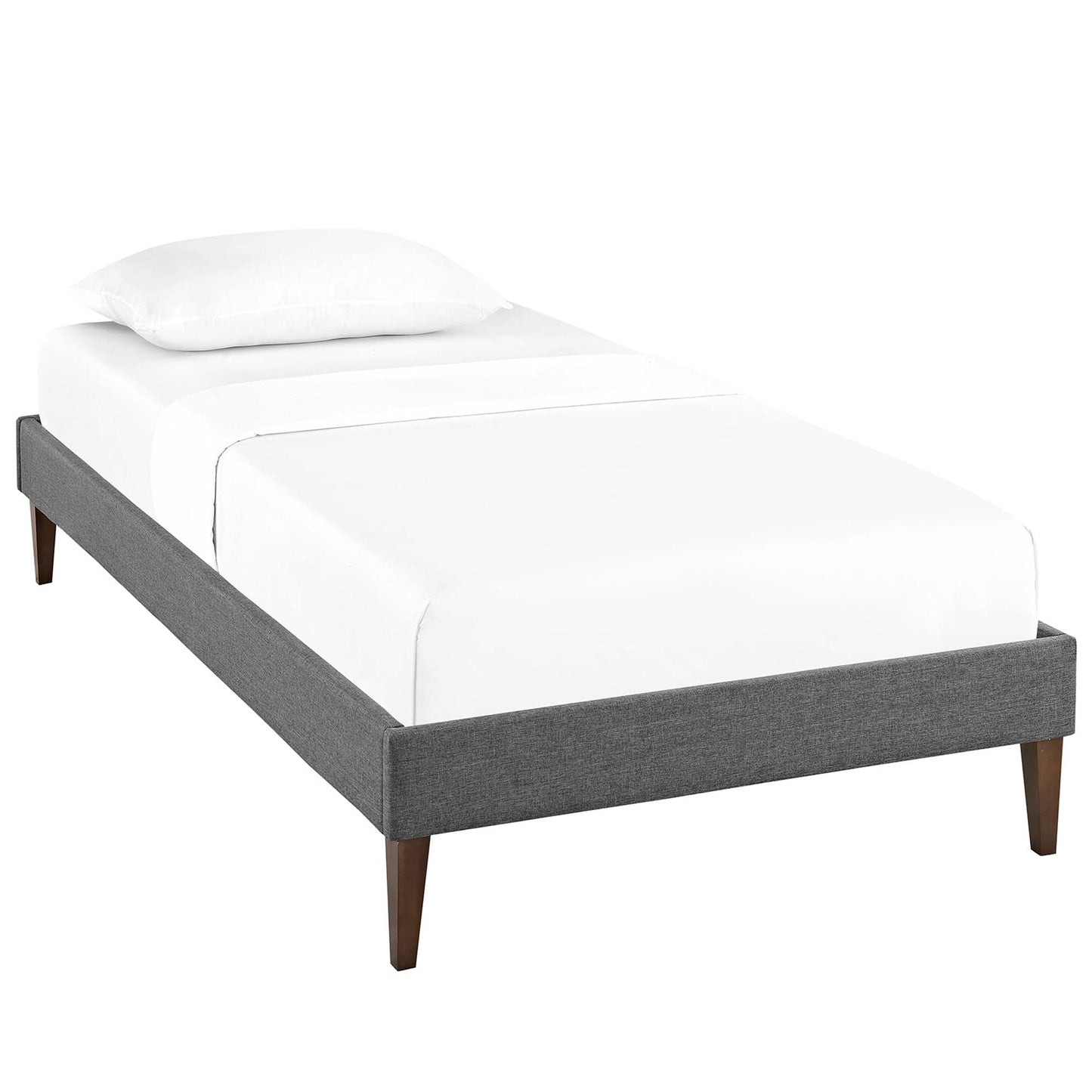 Tessie Fabric Twin Bed Frame with Squared Tapered Legs by Modway MOD-5895-GRY