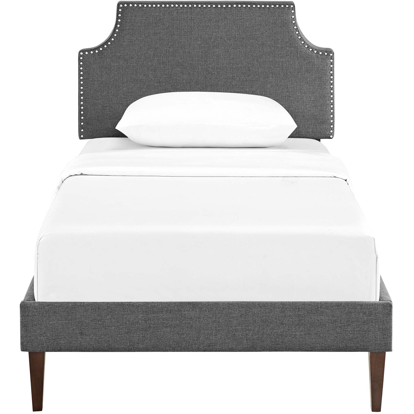 Corene Fabric Twin Platform Bed with Squared Tapered Legs by Modway MOD-5951-GRY