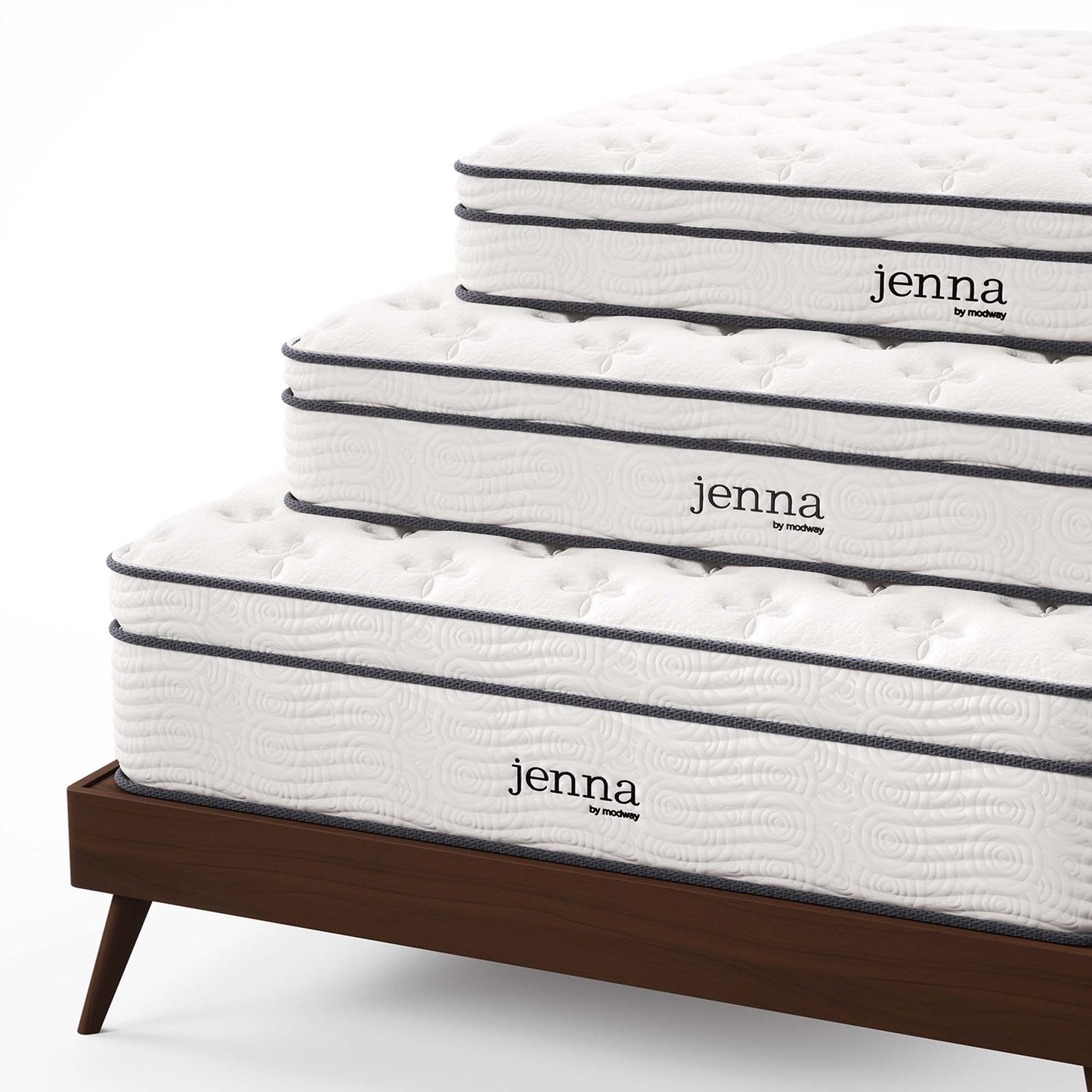 Jenna 14" Innerspring and Foam Queen Mattress by Modway MOD-6084-WHI
