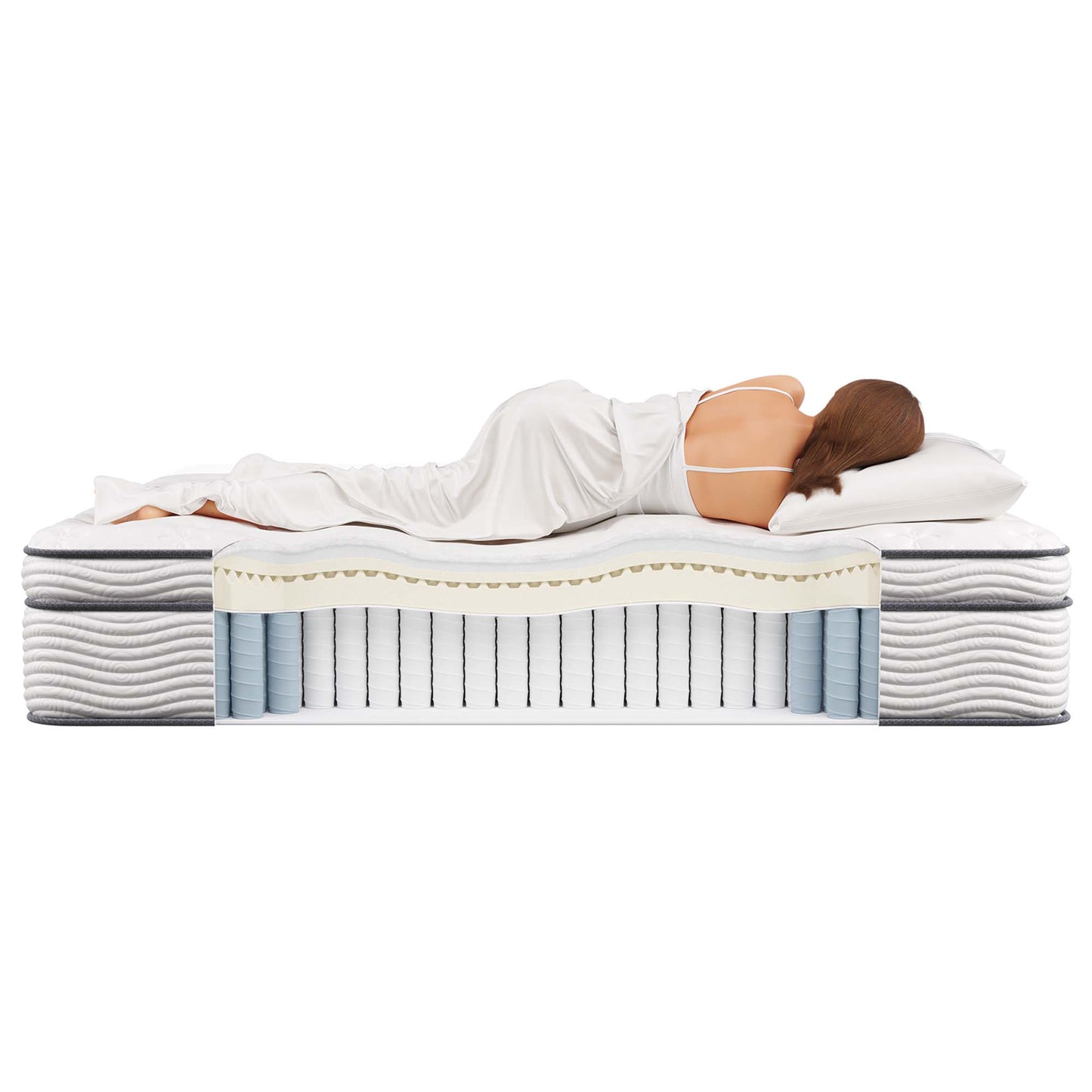 Jenna 14" Innerspring and Foam Queen Mattress by Modway MOD-6084-WHI