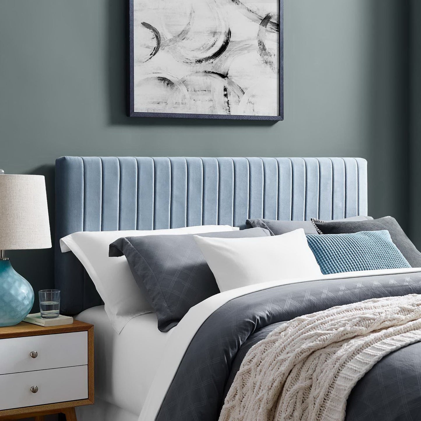 Keira Performance Velvet Full / Queen Headboard by Modway MOD-6095-LBU