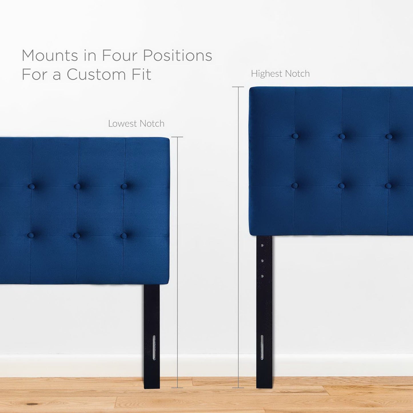 Emily Biscuit Tufted Performance Velvet Twin Headboard by Modway MOD-6114-NAV