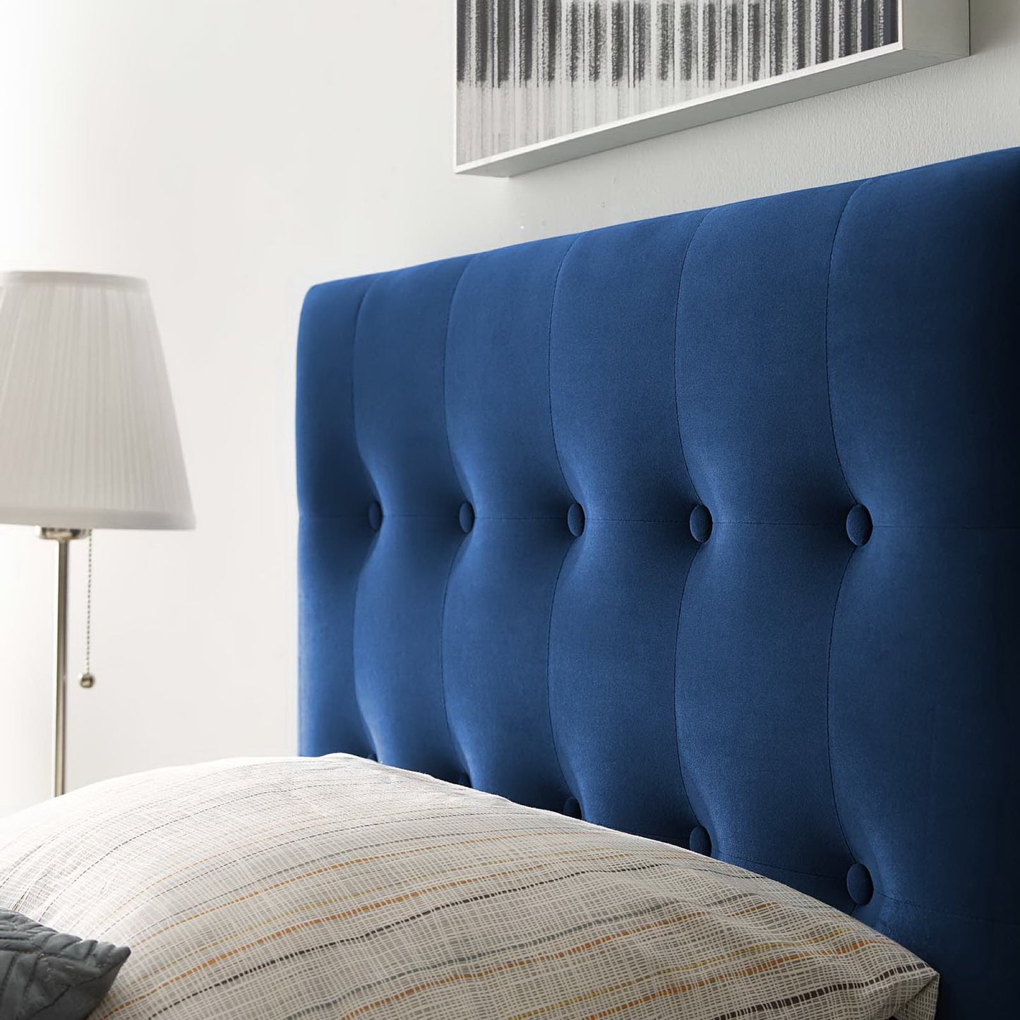 Emily Biscuit Tufted Performance Velvet Twin Headboard by Modway MOD-6114-NAV
