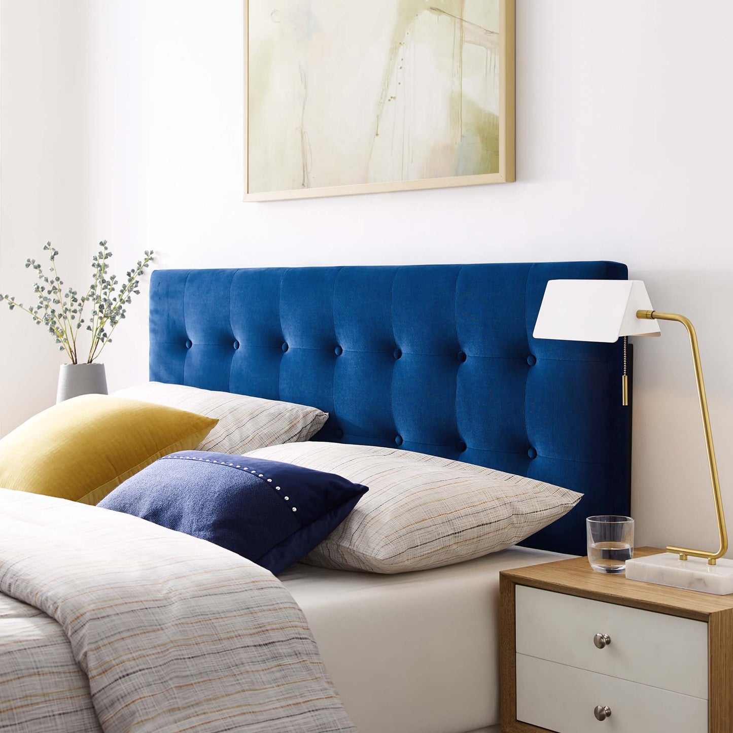 Emily Biscuit Tufted Performance Velvet Queen Headboard by Modway MOD-6116-NAV