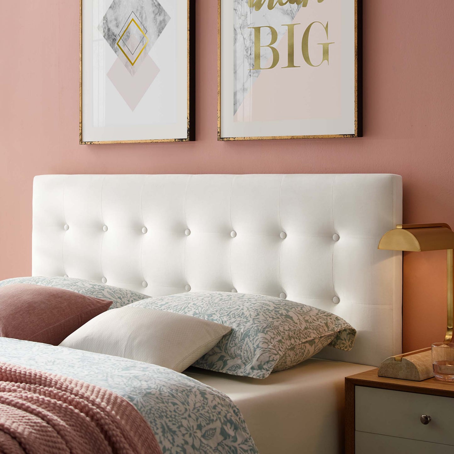 Emily Biscuit Tufted Performance Velvet Queen Headboard by Modway MOD-6116-WHI
