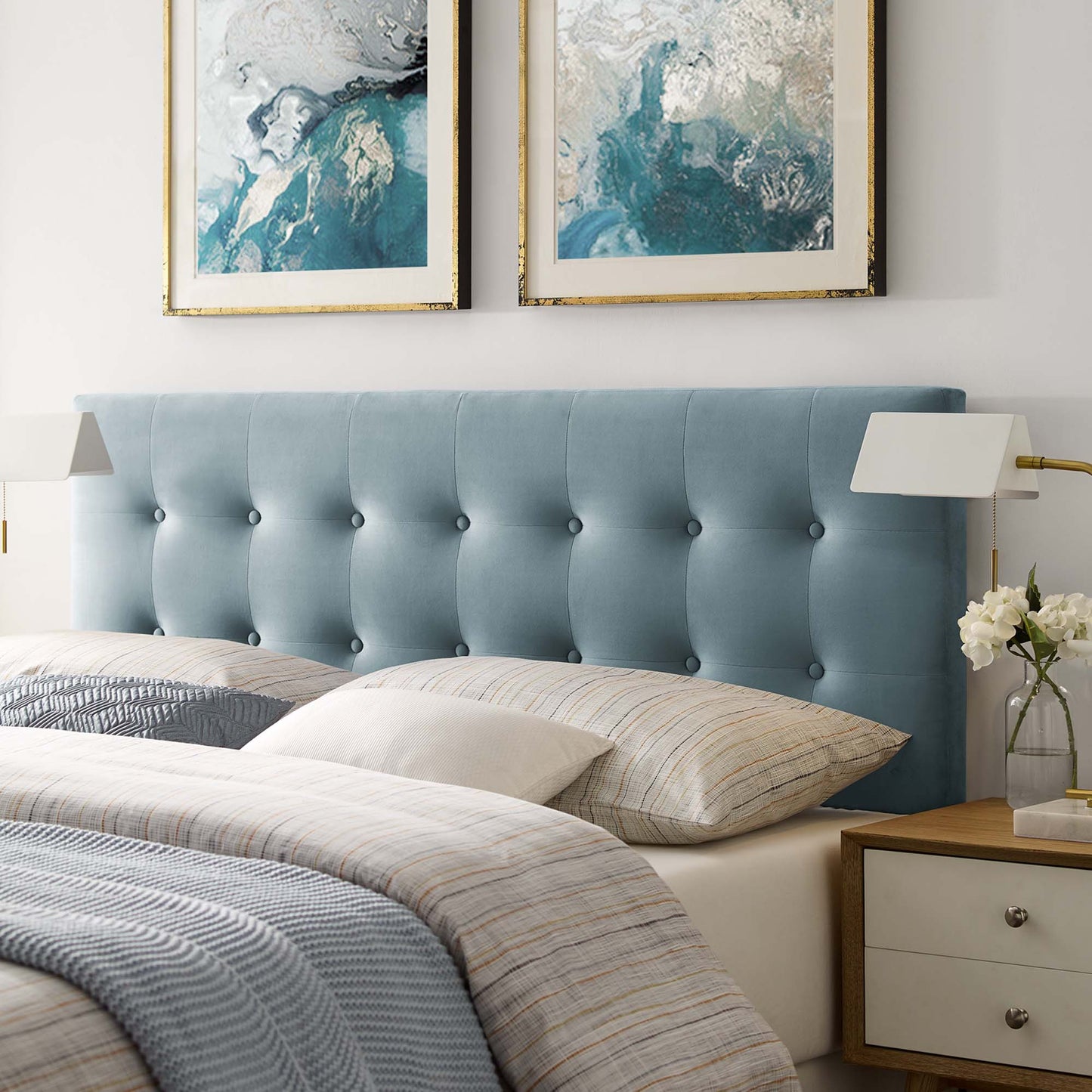 Emily Biscuit Tufted Performance Velvet King Headboard by Modway MOD-6117-LBU