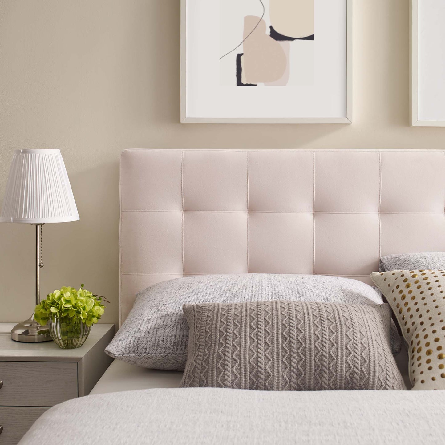 Lily Biscuit Tufted Performance Velvet Full Headboard by Modway MOD-6119-PNK
