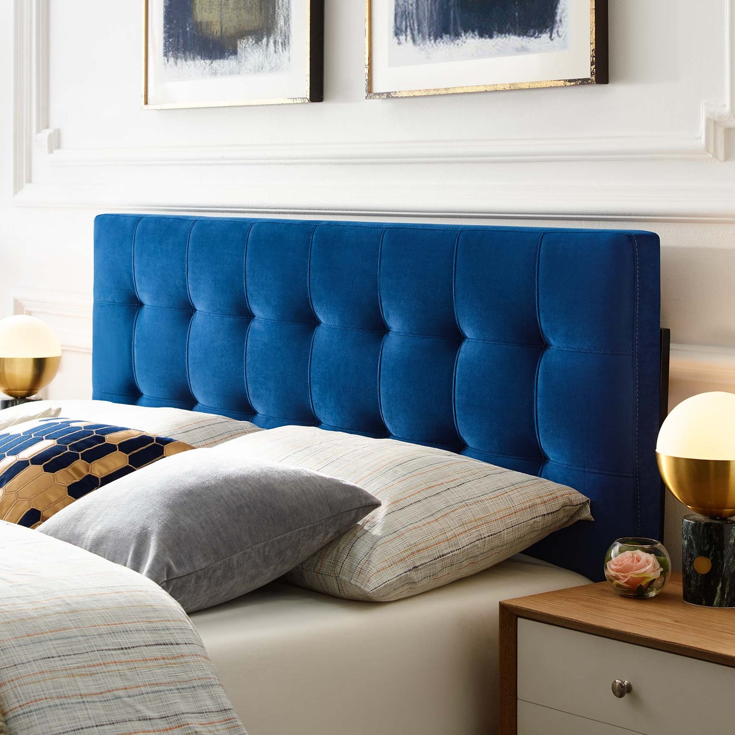 Lily Biscuit Tufted Performance Velvet Queen Headboard by Modway MOD-6120-NAV