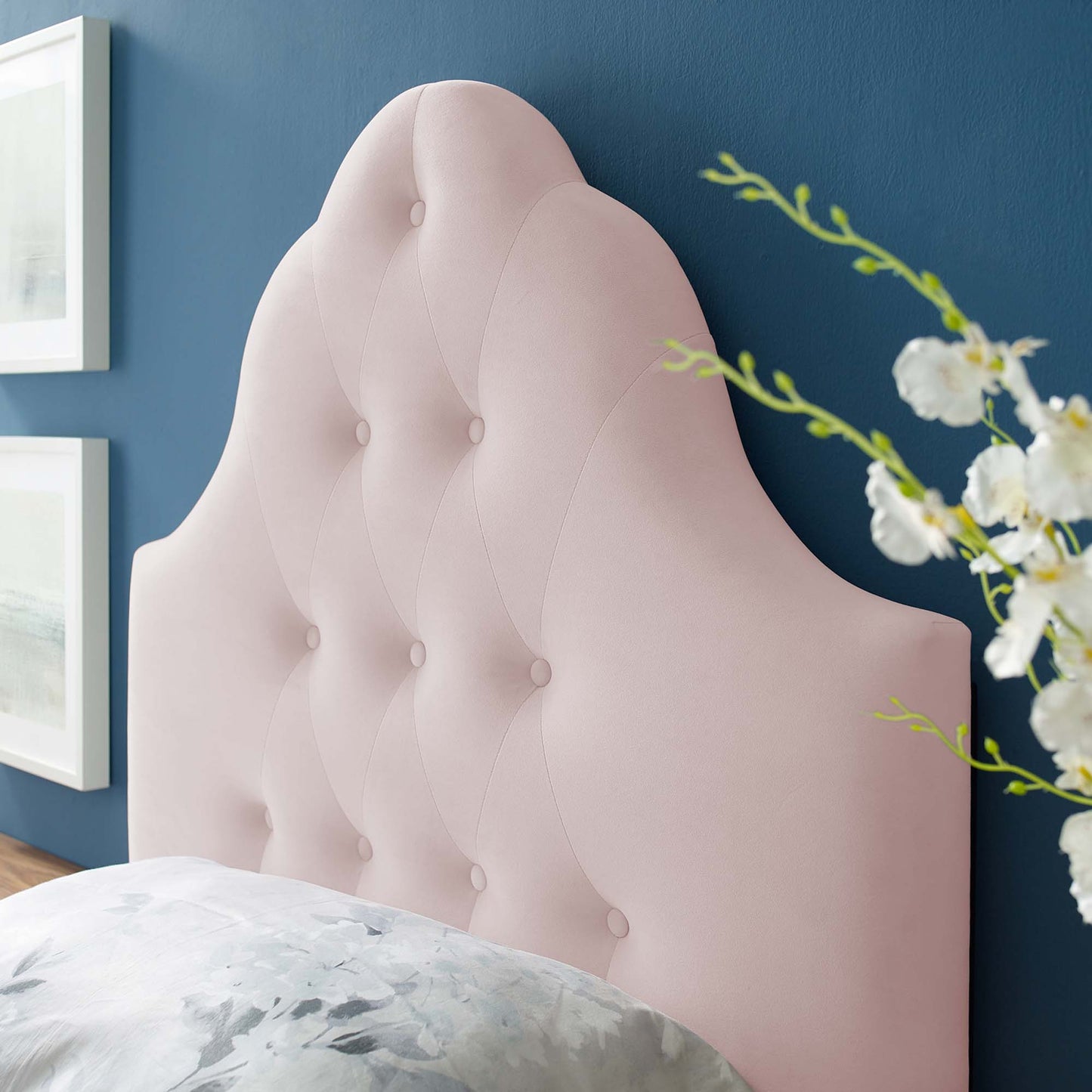 Sovereign Diamond Tufted Performance Velvet Twin Headboard by Modway MOD-6122-PNK