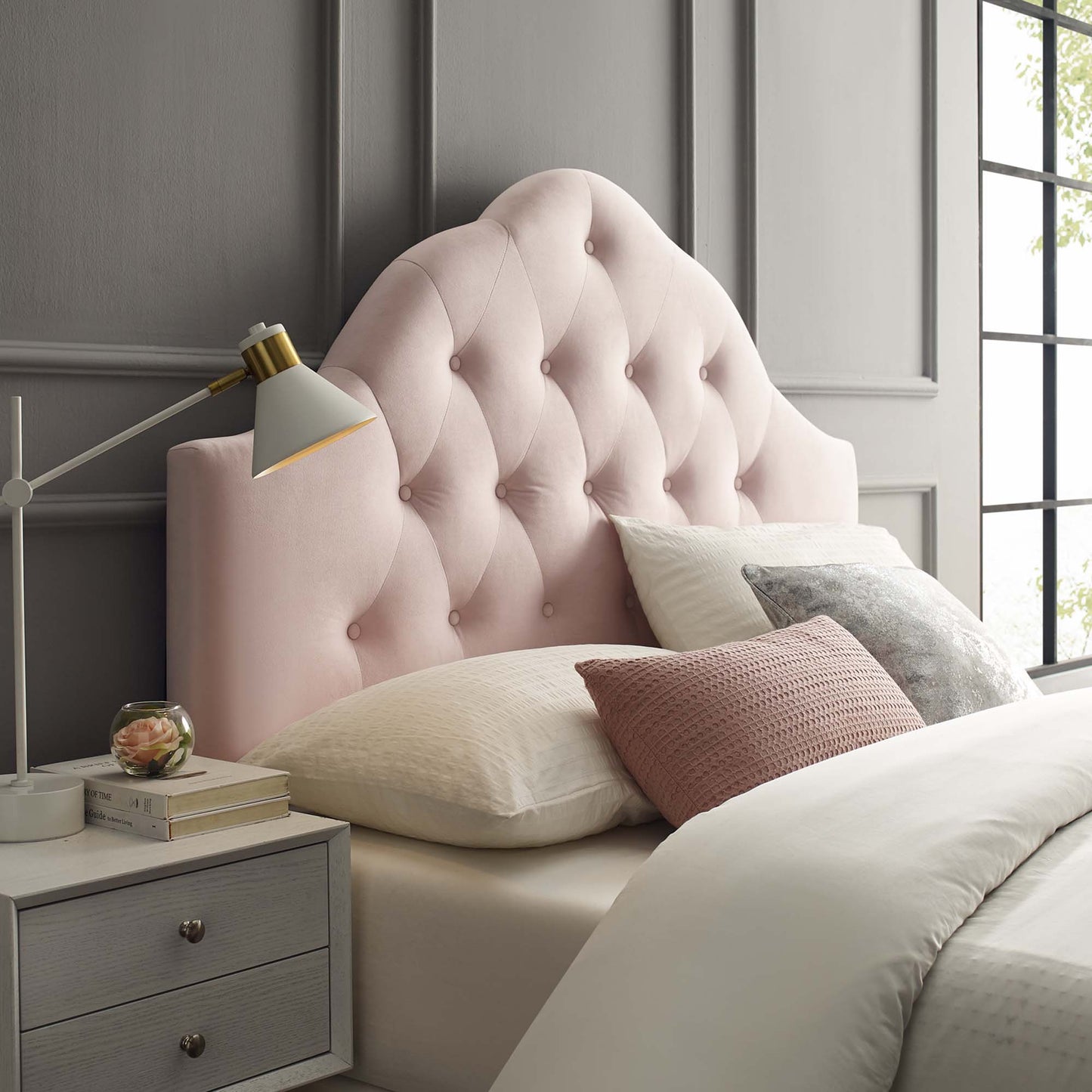 Sovereign Diamond Tufted Performance Velvet Queen Headboard by Modway