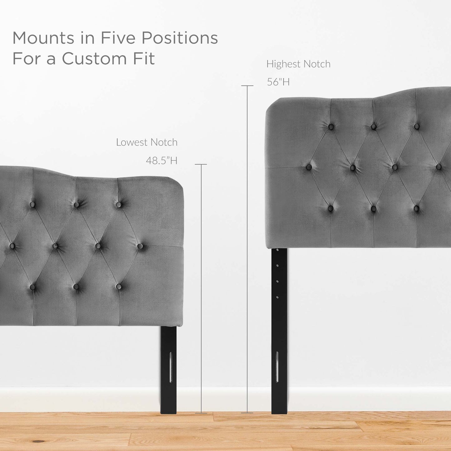 Annabel Diamond Tufted Performance Velvet King Headboard by Modway MOD-6127-GRY