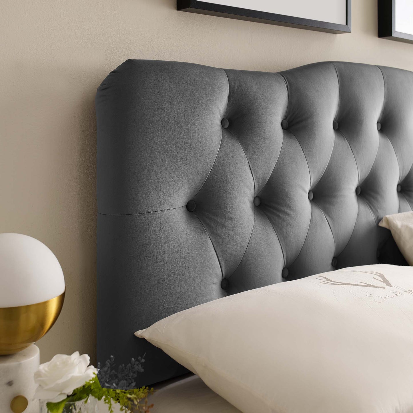 Annabel Diamond Tufted Performance Velvet King Headboard by Modway MOD-6127-GRY