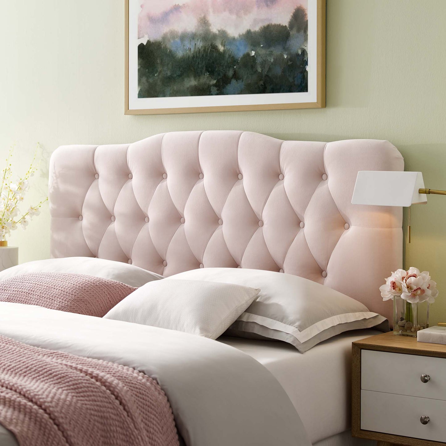 Annabel Diamond Tufted Performance Velvet King Headboard by Modway MOD-6127-PNK