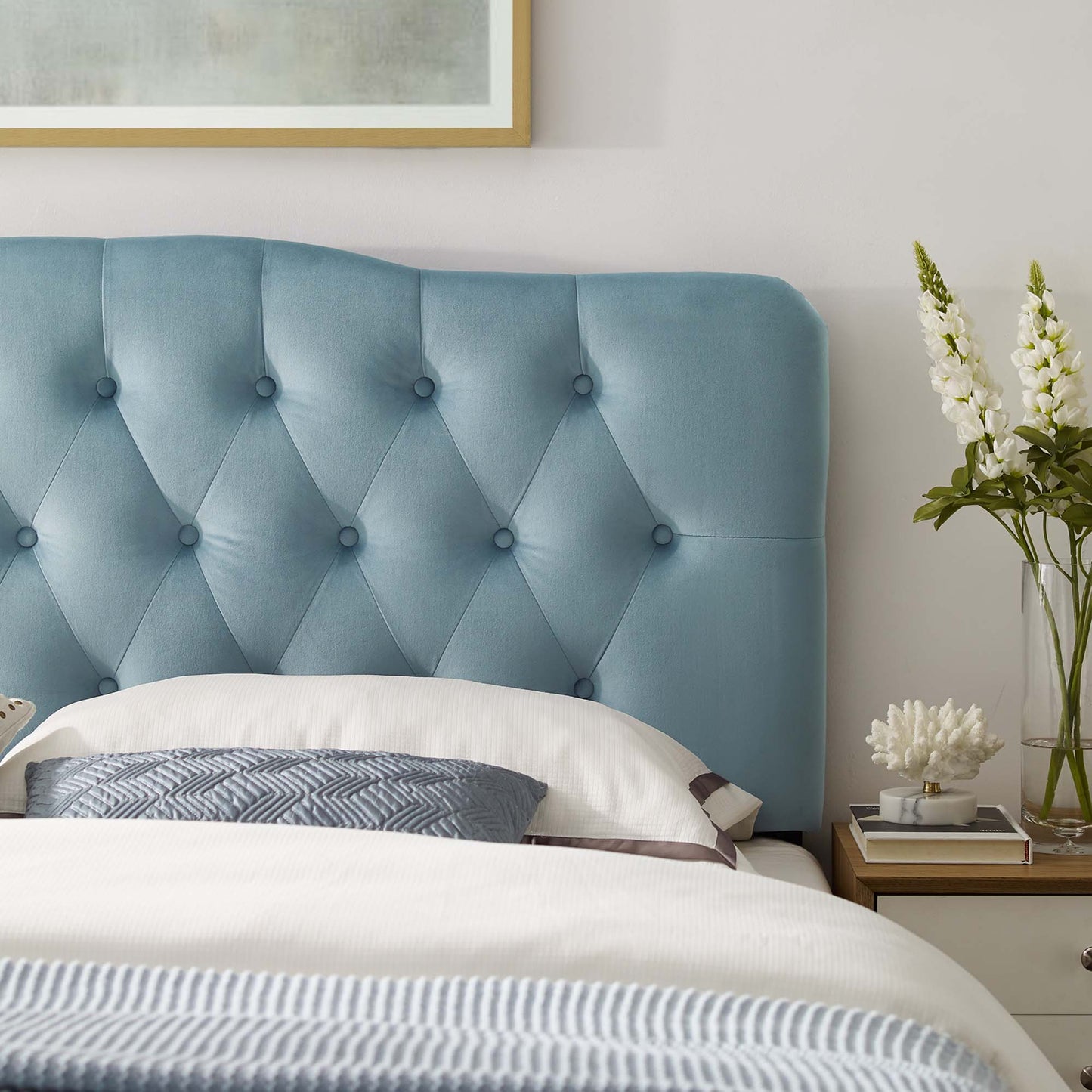 Annabel Diamond Tufted Performance Velvet Queen Headboard by Modway MOD-6129-LBU