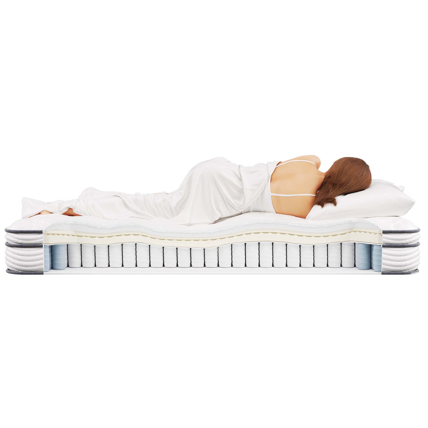 Jenna 8" Innerspring and Foam Twin Mattress by Modway MOD-6133-WHI