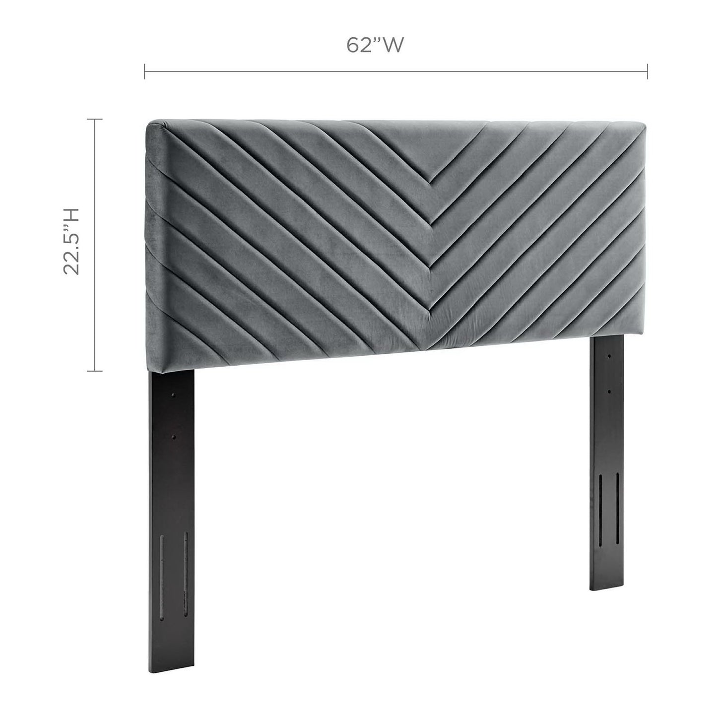 Alyson Angular Channel Tufted Performance Velvet Full / Queen Headboard by Modway MOD-6144-CHA