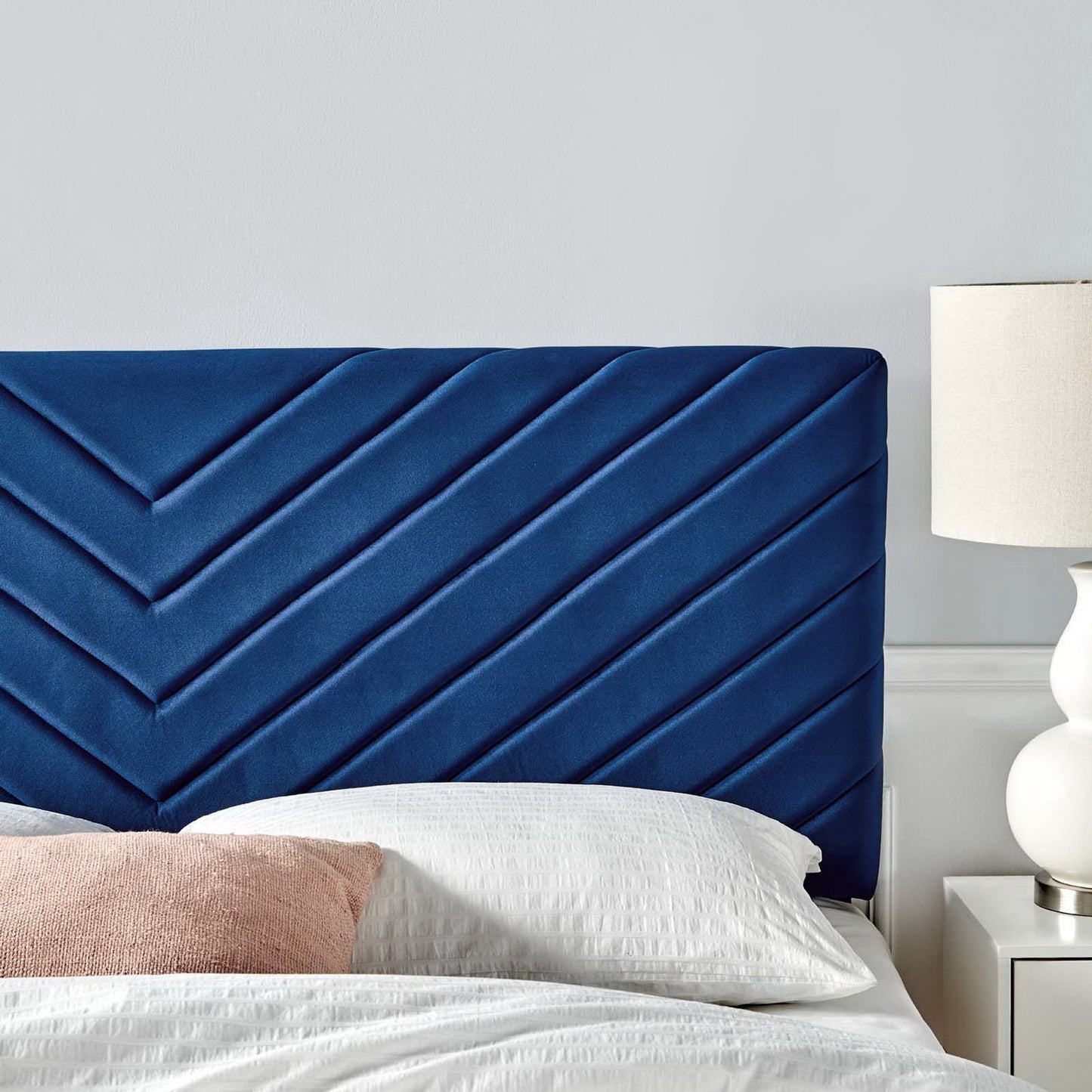 Alyson Angular Channel Tufted Performance Velvet Full / Queen Headboard by Modway MOD-6144-NAV