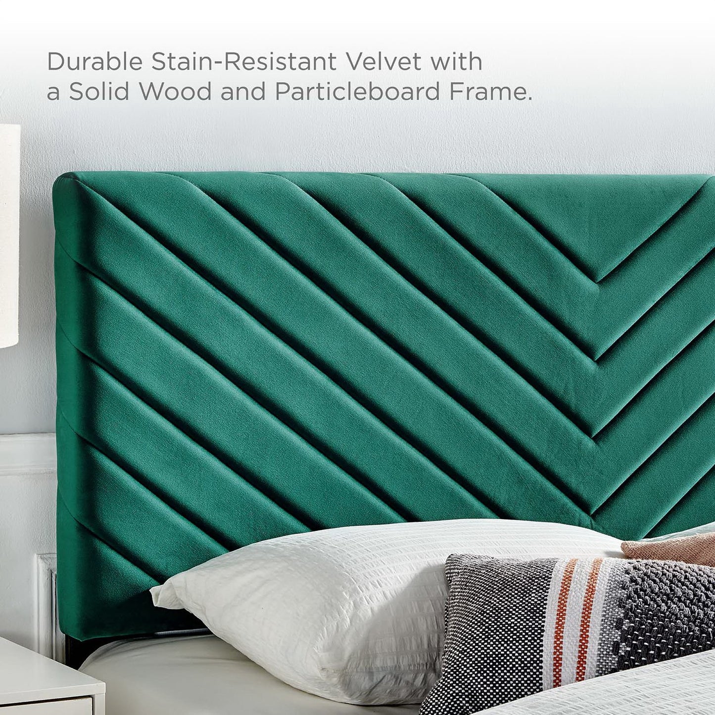 Alyson Angular Channel Tufted Performance Velvet Full / Queen Headboard by Modway MOD-6144-TEA