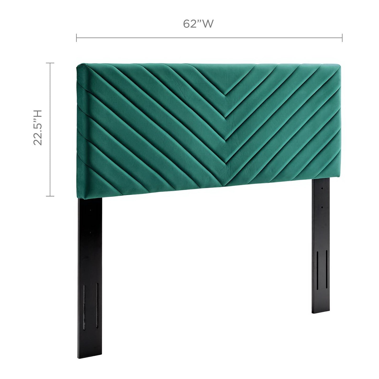 Alyson Angular Channel Tufted Performance Velvet Full / Queen Headboard by Modway MOD-6144-TEA