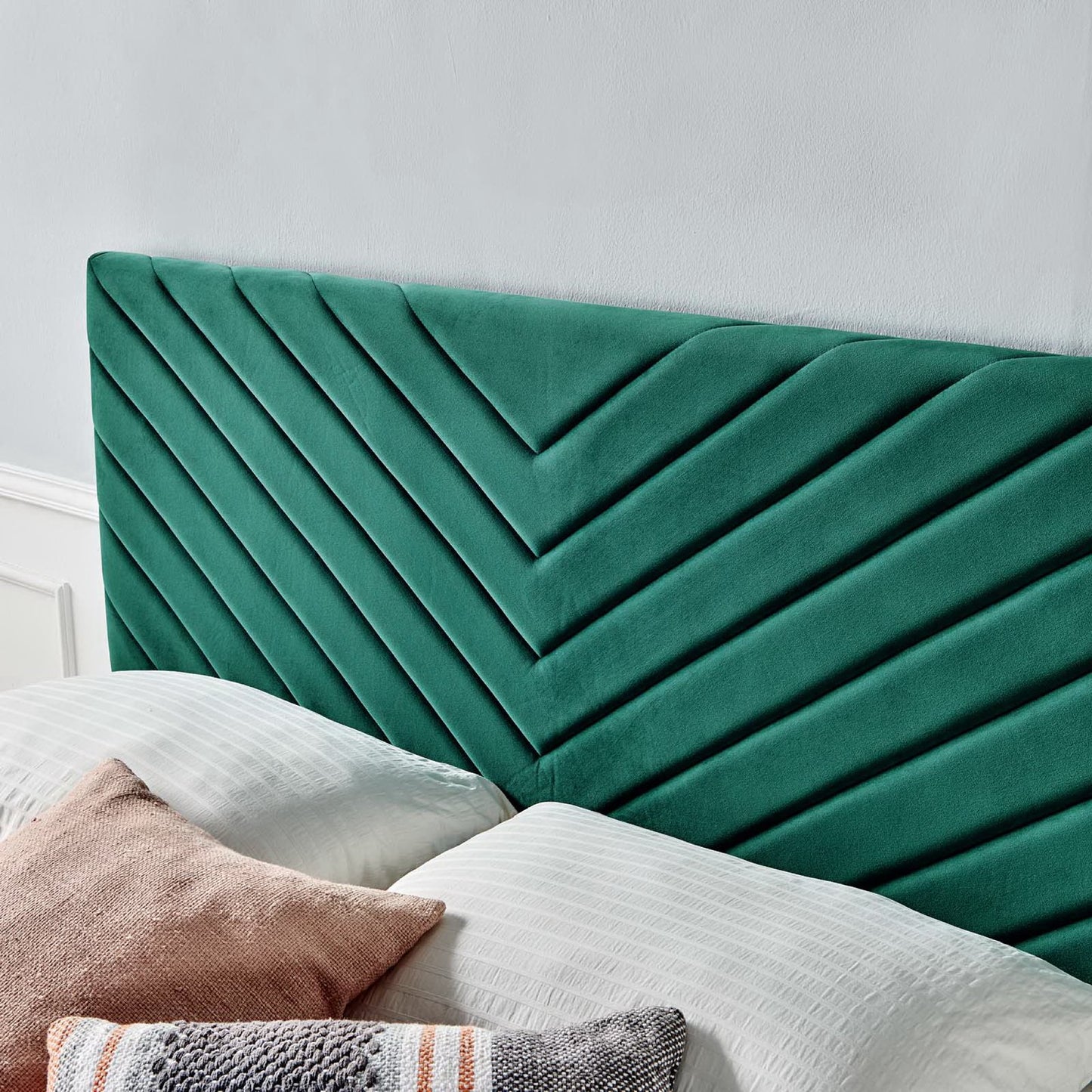 Alyson Angular Channel Tufted Performance Velvet Full / Queen Headboard by Modway MOD-6144-TEA